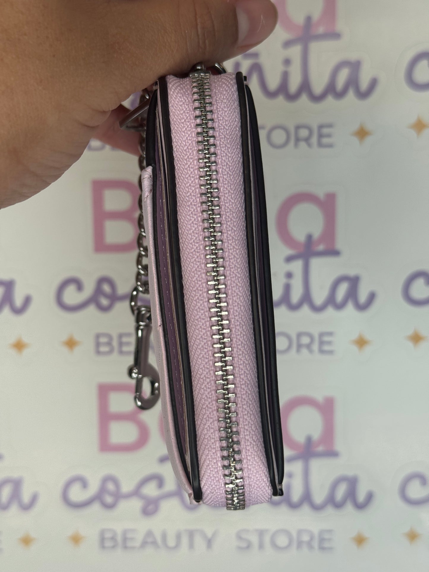 Coach zip card case - acabado aperlado