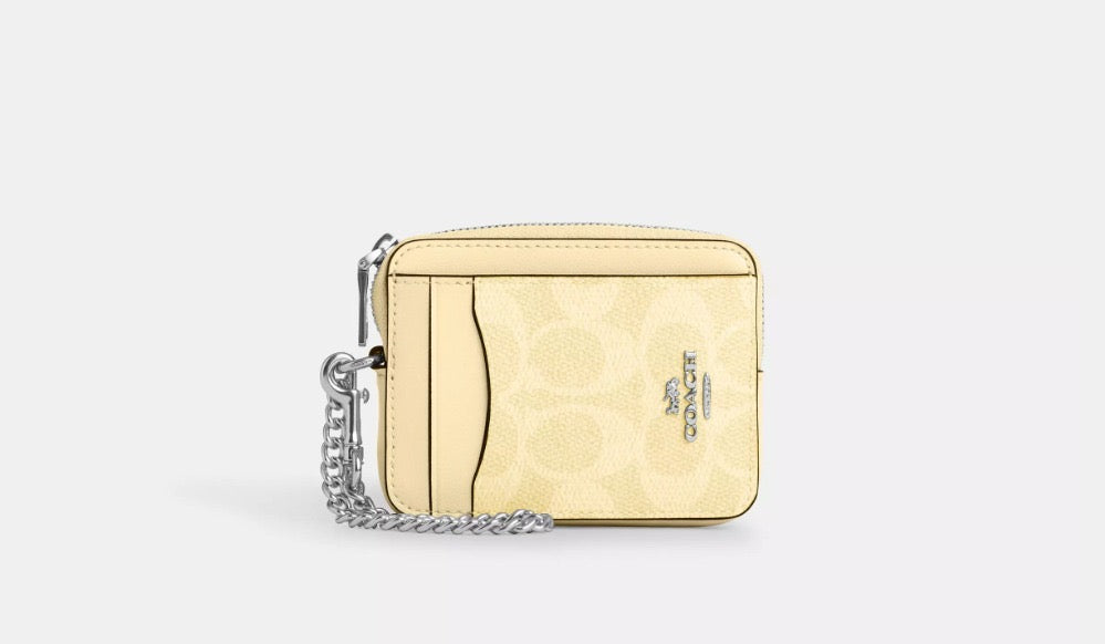 Coach zip card case - monograma amarillo