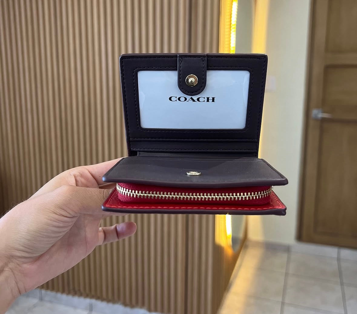 Coach snap Wallet roja