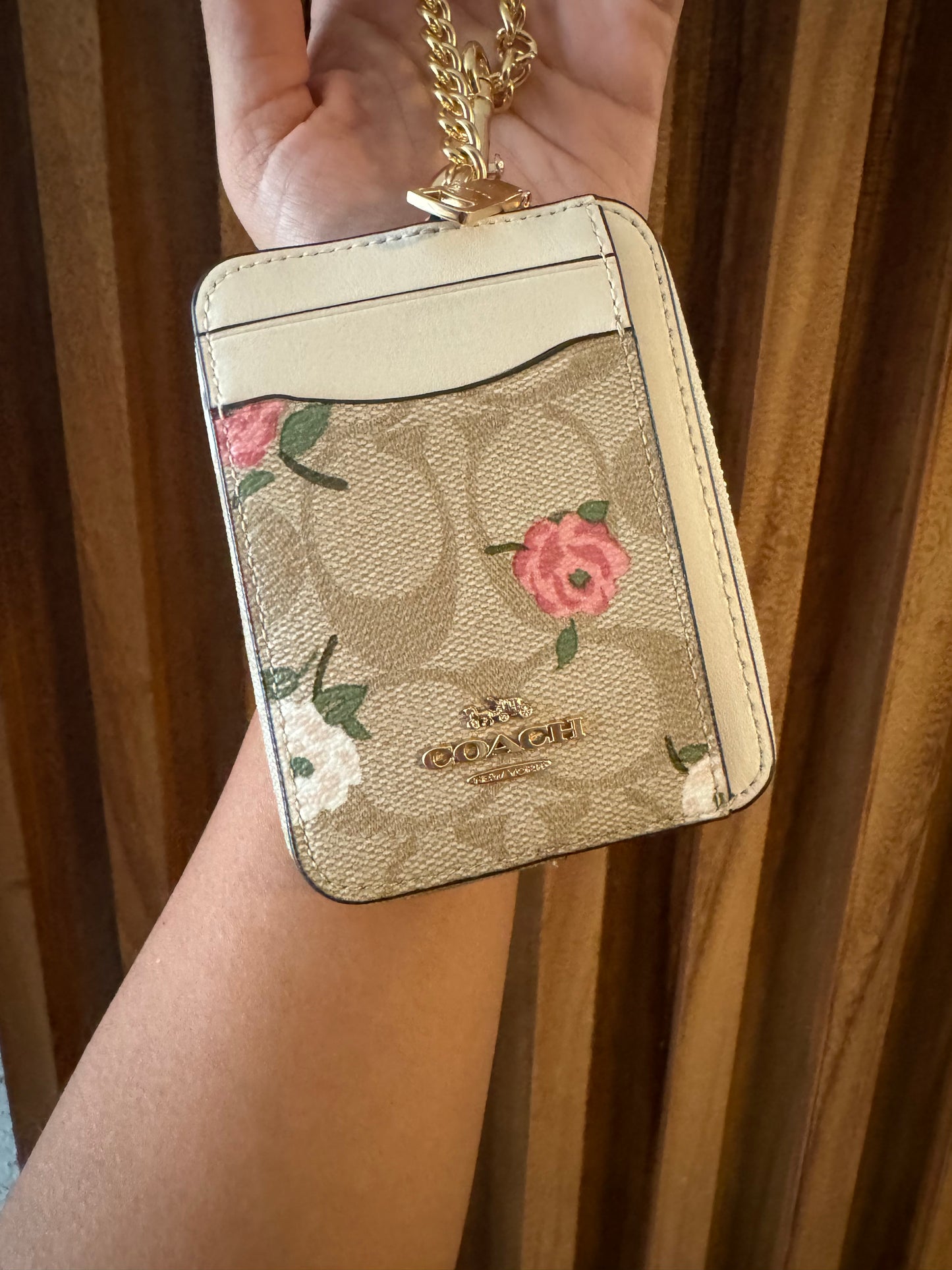 Coach zip card case - estampado floral