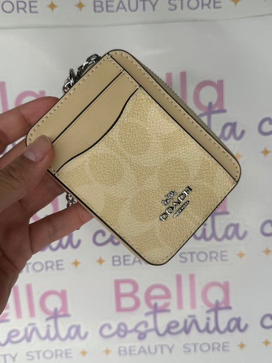 Coach zip card case - monograma amarillo