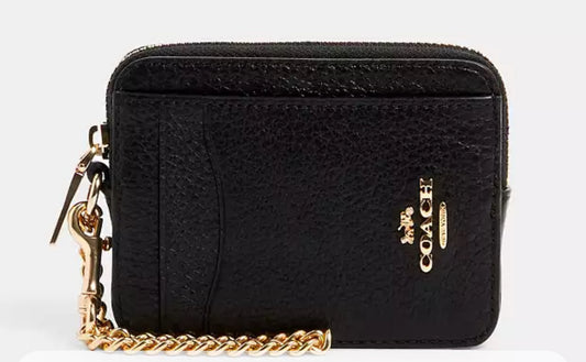 Coach zip card case - negro