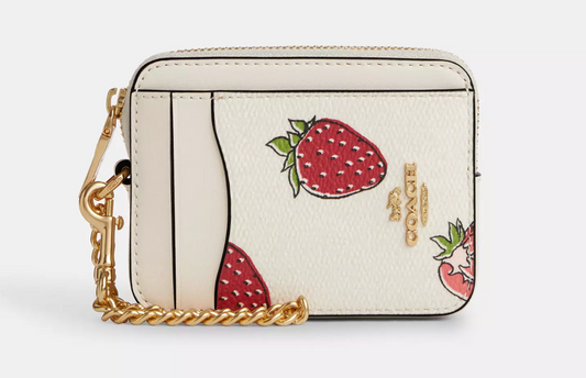 PREORDEN Coach zip card case - fresas