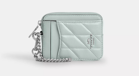 PREORDEN Coach zip card case - acabado aperlado