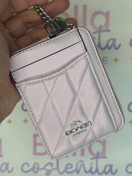 Coach zip card case - acabado aperlado