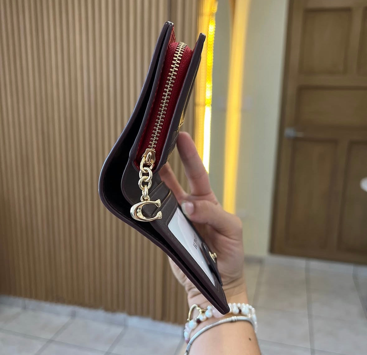 Coach snap Wallet roja